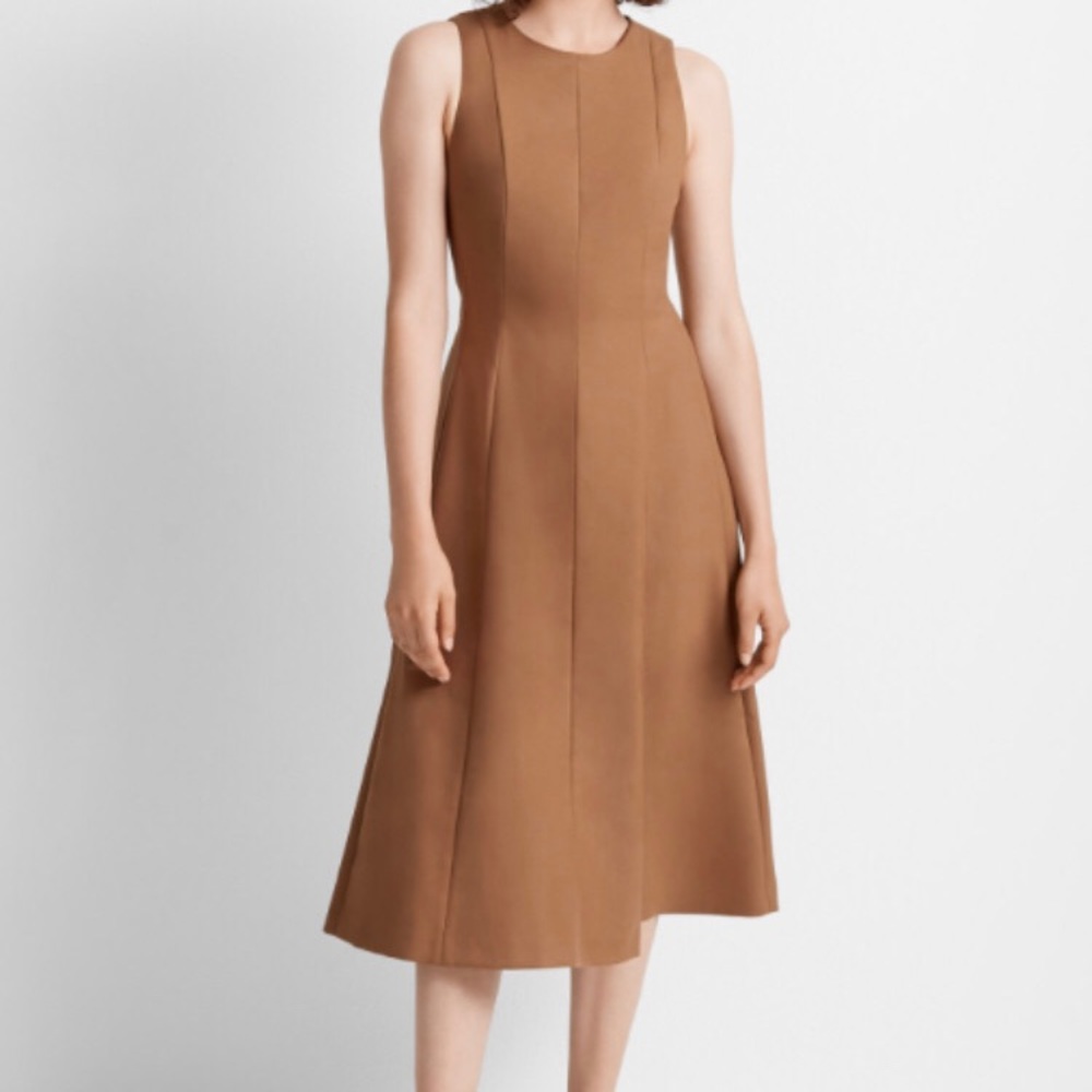 Club Mónaco Camel sleeveless midi dress